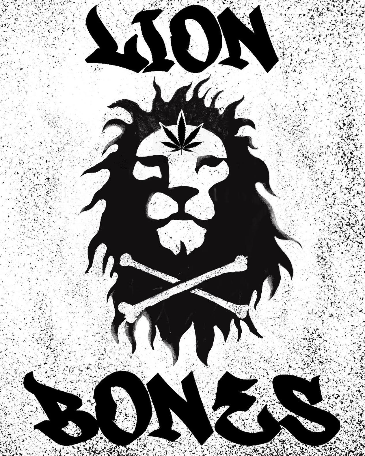 Black and white Lion Bones lion and bones artwork